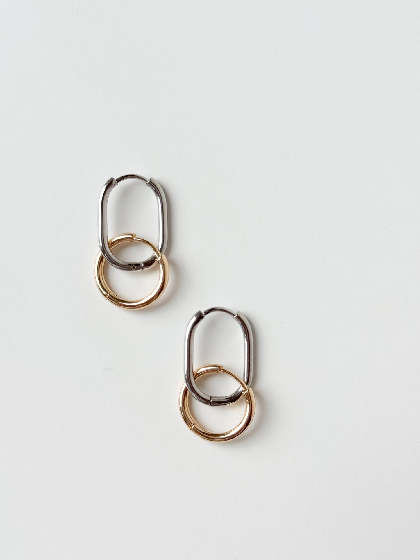 Two Tone Oval Hoops