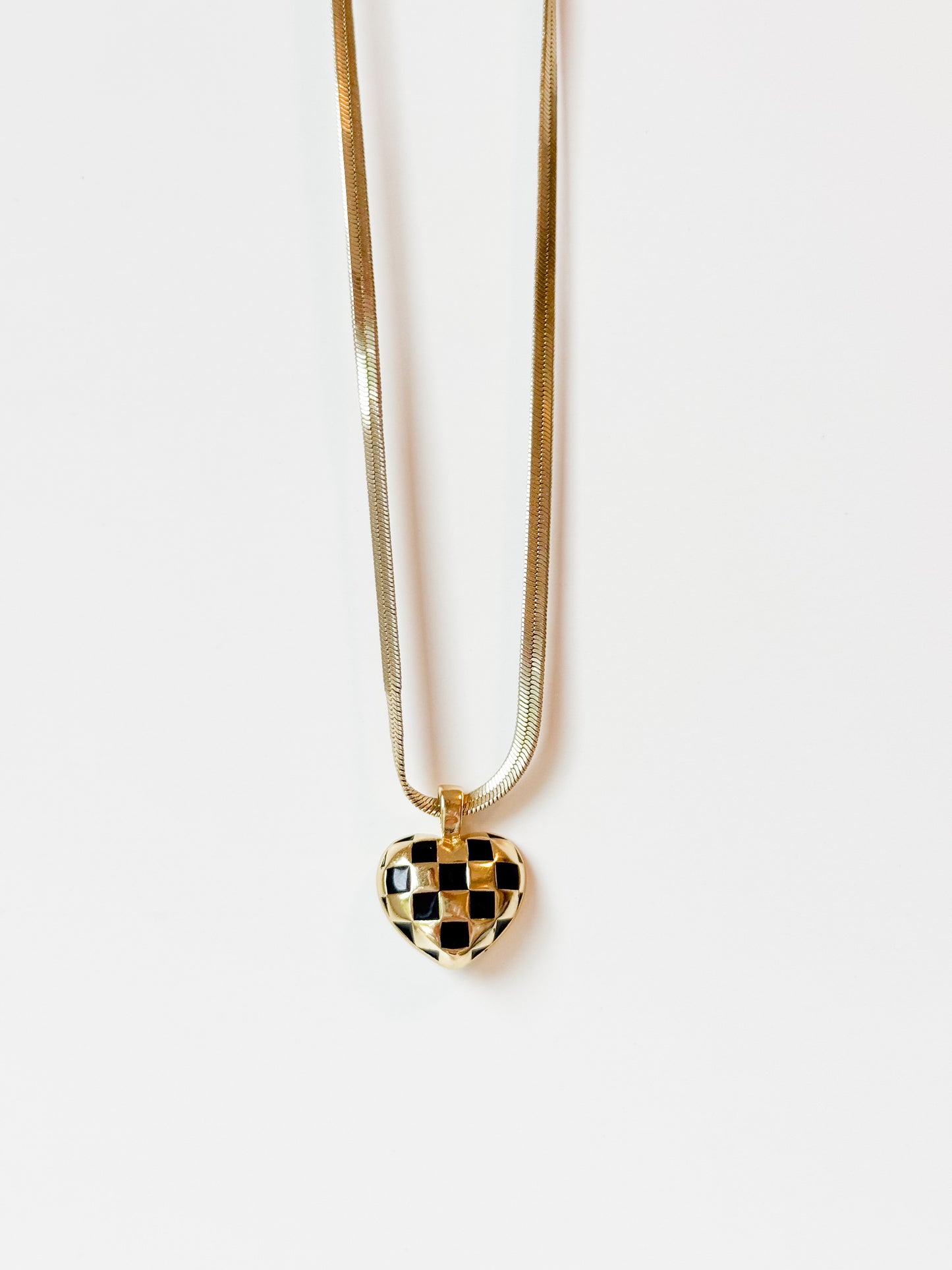 Checkered Heart Necklace