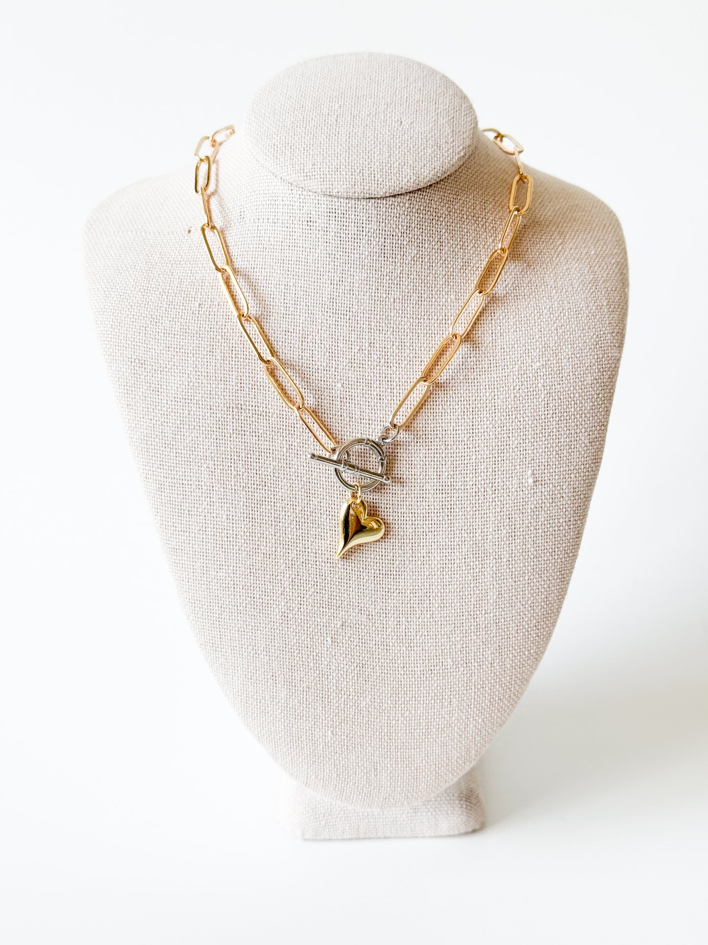 Two Toned Heart Chain