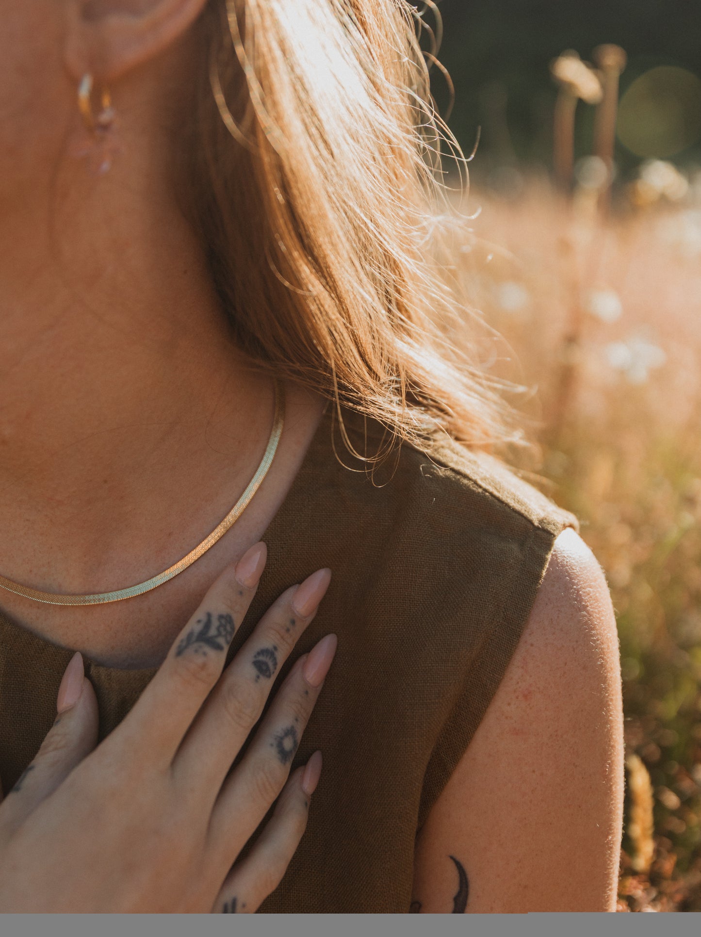 Gold Filled Heringbone Snake Chain