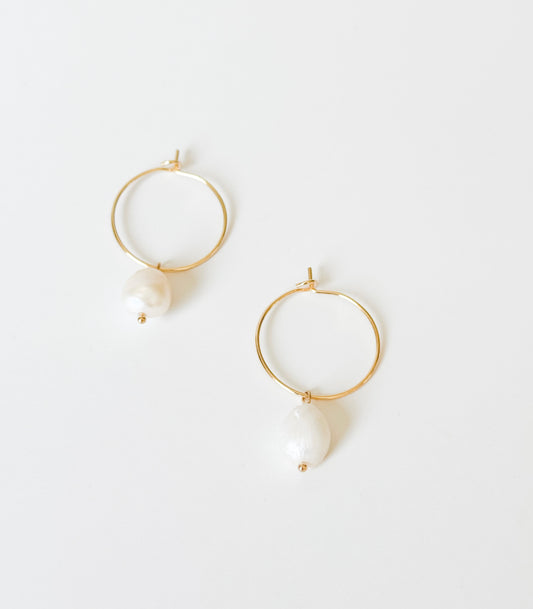 Classic Pearl Hoops
