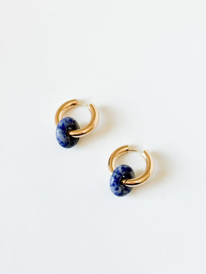 Sodalite Chunky Hoops