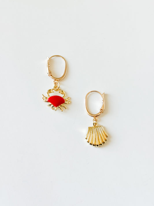 Crab + Shell Dangles