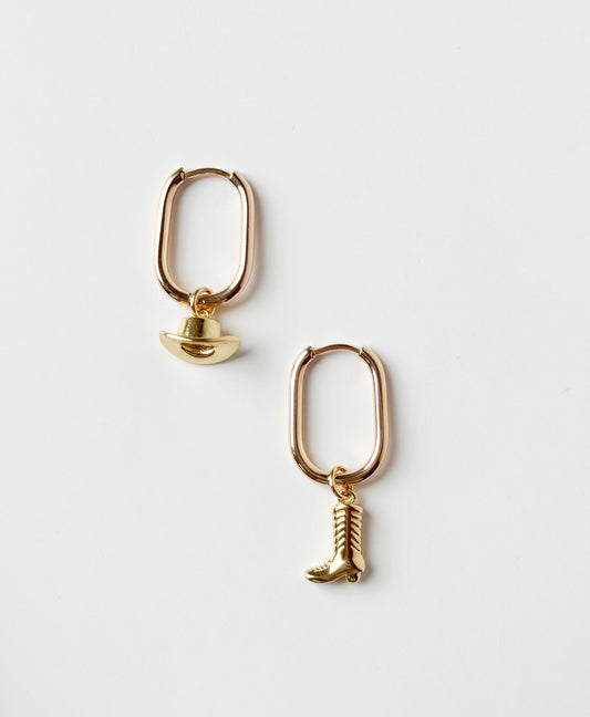 Cowgirl Boot & Hat Hoops