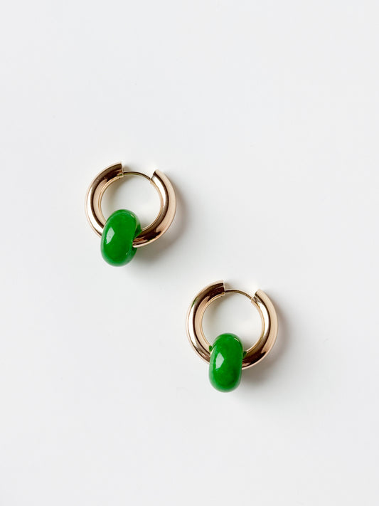 Jade Huggie Hoops