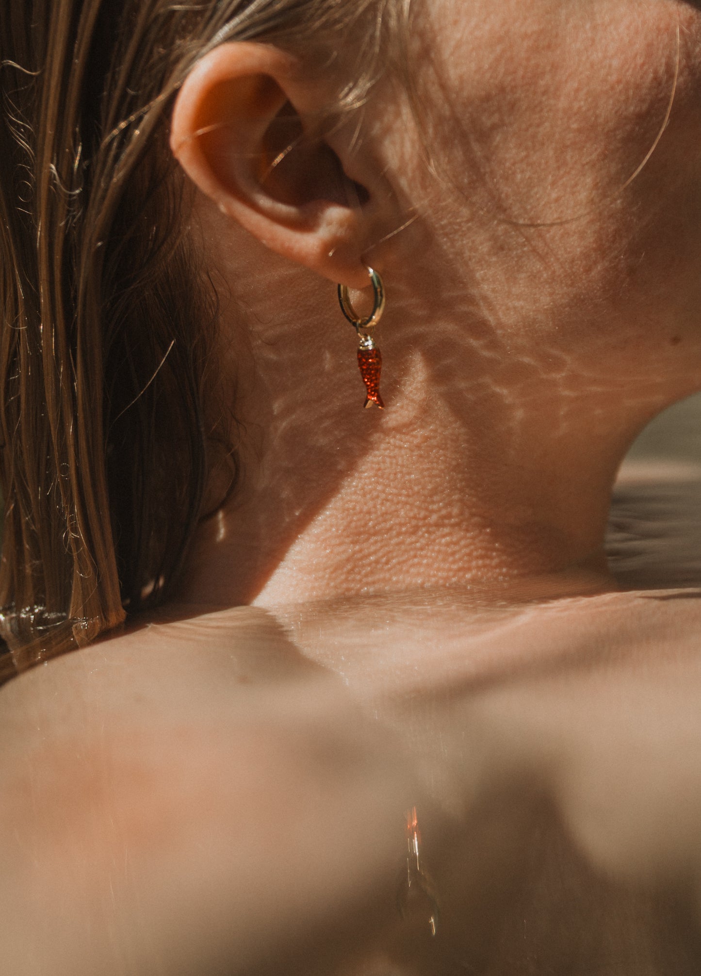Red Fish + Shell Dangles