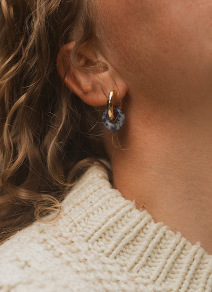 Sodalite Chunky Hoops